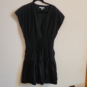 Derek Lam 10 Crosby  Black Tora V-Neck Mini Dress